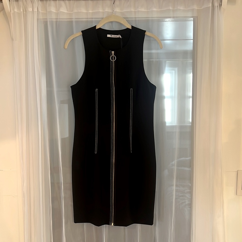 T Alexander Wang Scuba Knit Zip Body Con Dress Size 8